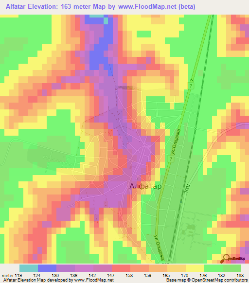 Alfatar,Bulgaria Elevation Map