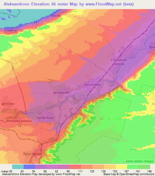 Aleksandrovo,Bulgaria Elevation Map