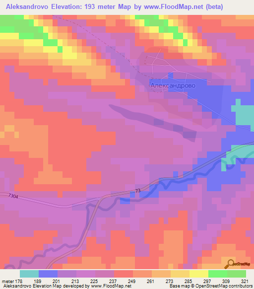 Aleksandrovo,Bulgaria Elevation Map