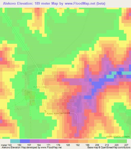 Alekovo,Bulgaria Elevation Map