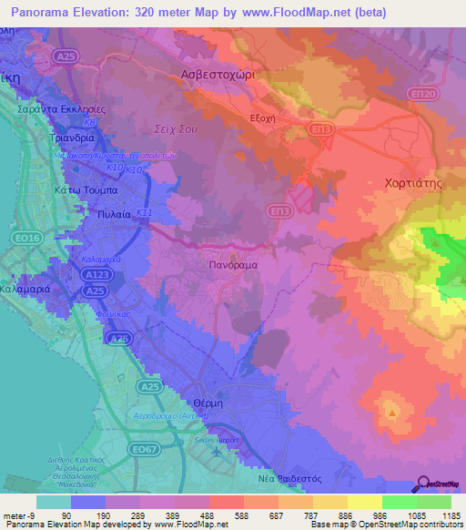 Panorama,Greece Elevation Map