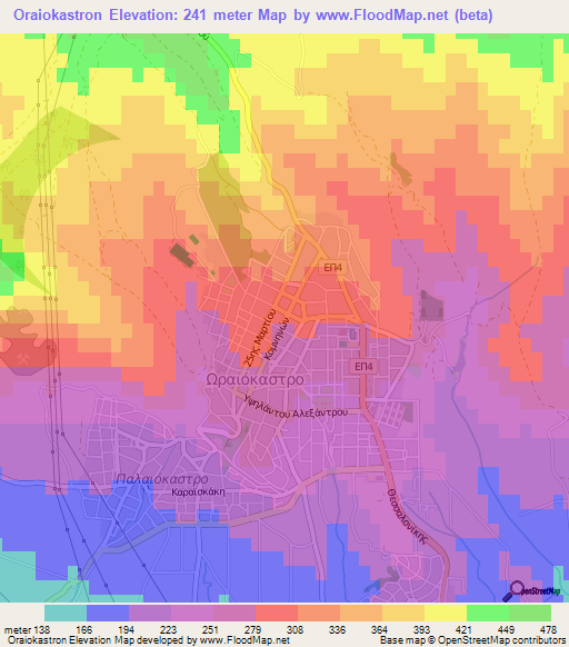Oraiokastron,Greece Elevation Map