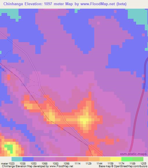 Chinhanga,Zimbabwe Elevation Map