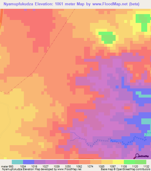 Nyamupfukudza,Zimbabwe Elevation Map