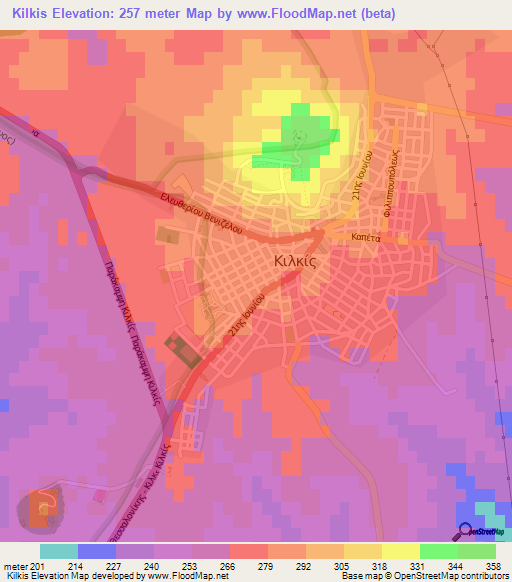 Kilkis,Greece Elevation Map