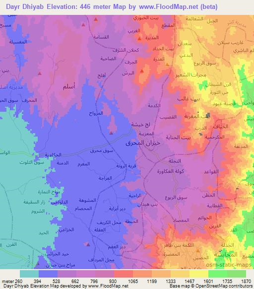 Dayr Dhiyab,Yemen Elevation Map