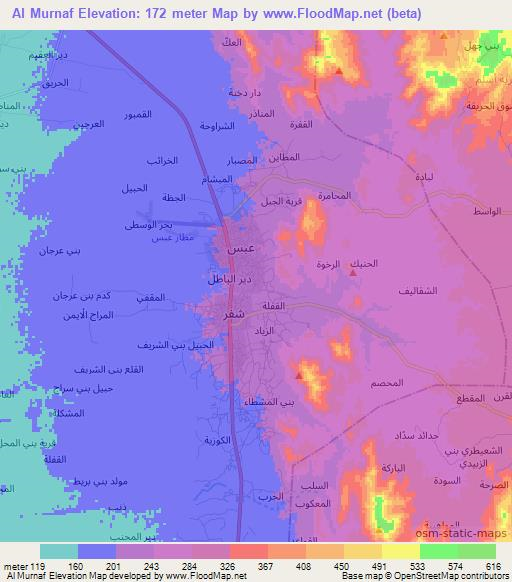 Al Murnaf,Yemen Elevation Map