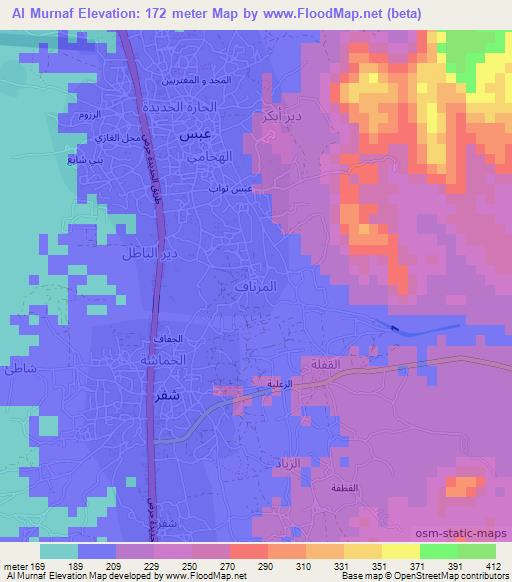 Al Murnaf,Yemen Elevation Map