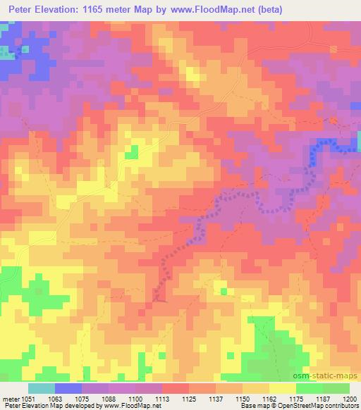 Peter,Zimbabwe Elevation Map