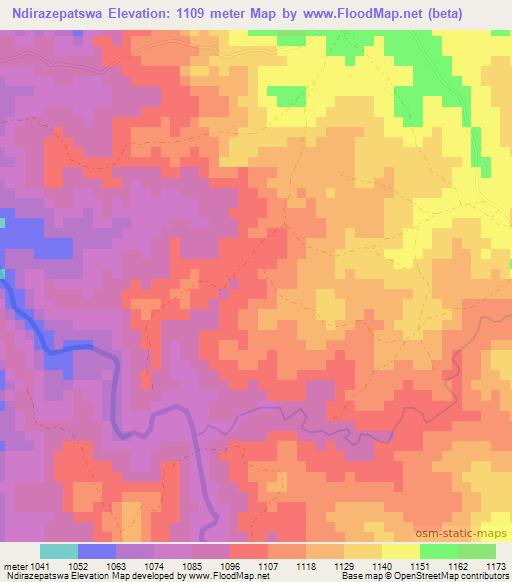 Ndirazepatswa,Zimbabwe Elevation Map