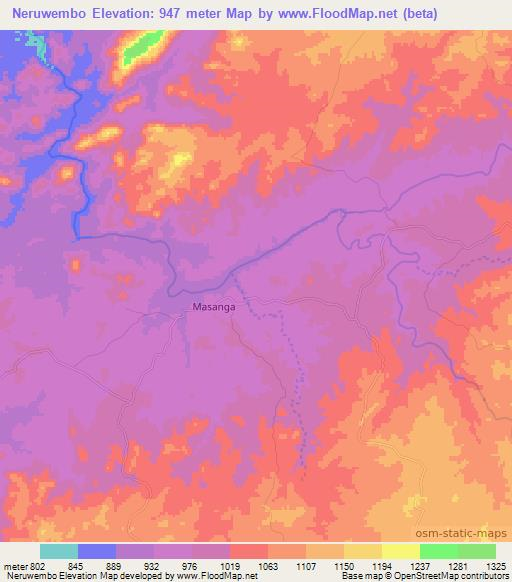 Neruwembo,Zimbabwe Elevation Map
