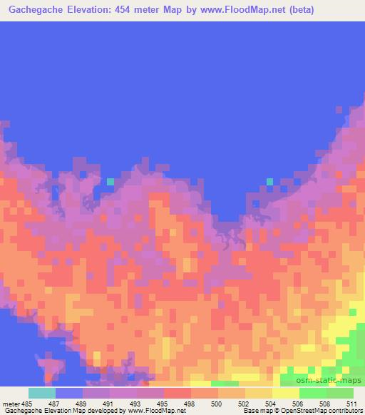 Gachegache,Zimbabwe Elevation Map