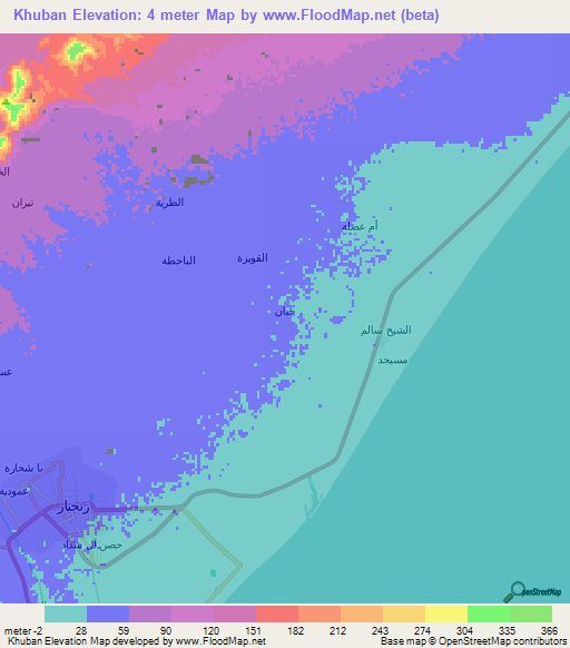 Khuban,Yemen Elevation Map