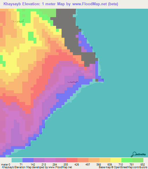 Khaysayb,Yemen Elevation Map