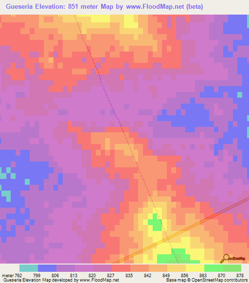 Gueseria,Algeria Elevation Map