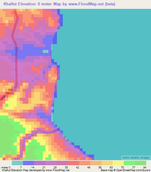 Khalfut,Yemen Elevation Map