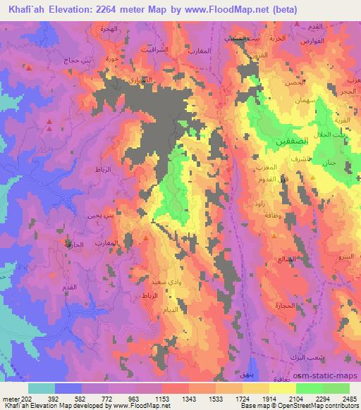 Khafi`ah,Yemen Elevation Map