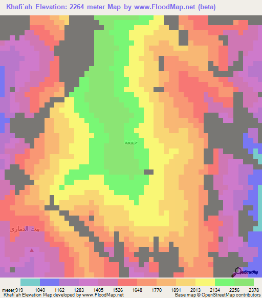 Khafi`ah,Yemen Elevation Map