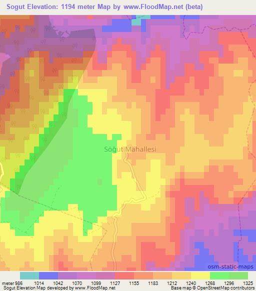 Sogut,Turkey Elevation Map