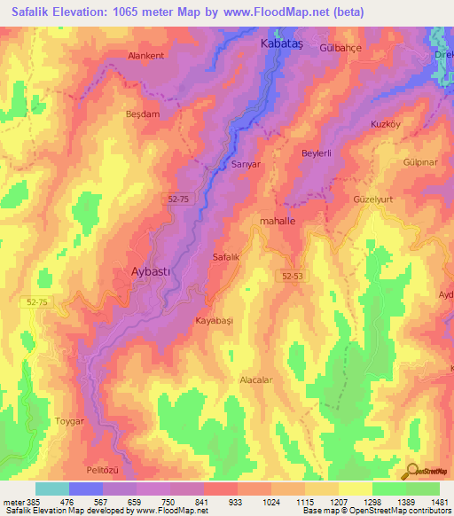 Safalik,Turkey Elevation Map