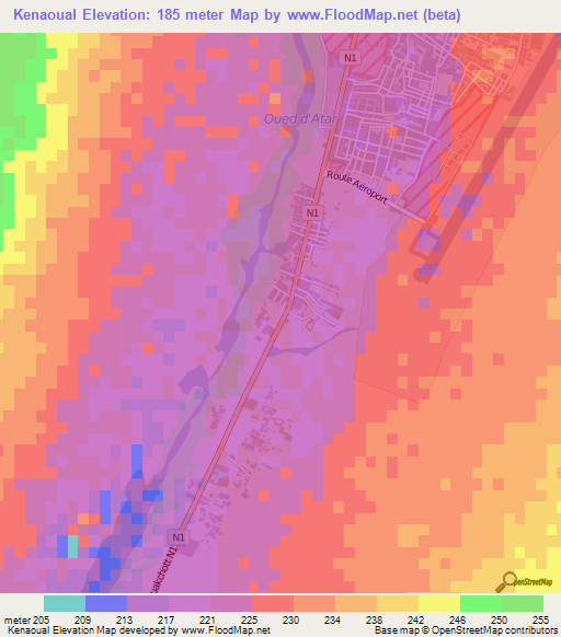 Kenaoual,Mauritania Elevation Map