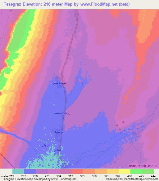 Tezegraz,Mauritania Elevation Map