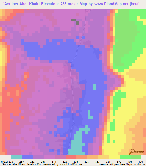 'Aouinet Ahel Khairi,Mauritania Elevation Map