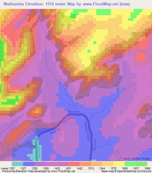 Mwibumba,Burundi Elevation Map