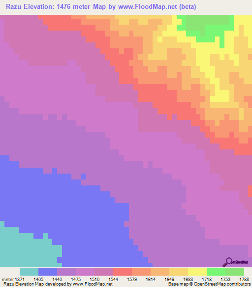 Razu,Iran Elevation Map