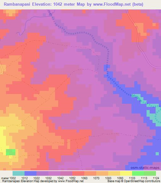 Rambanapasi,Zimbabwe Elevation Map