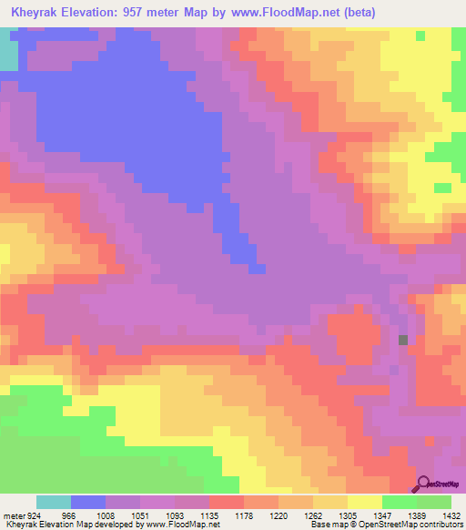 Kheyrak,Iran Elevation Map