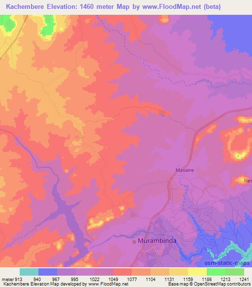 Kachembere,Zimbabwe Elevation Map