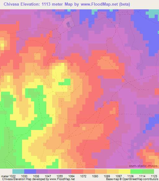Chivasa,Zimbabwe Elevation Map