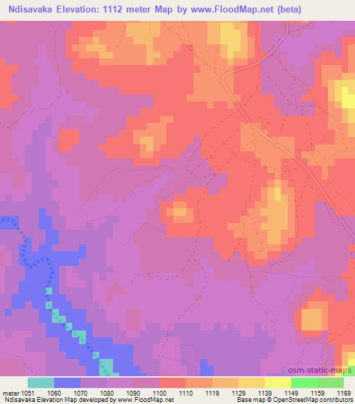 Ndisavaka,Zimbabwe Elevation Map