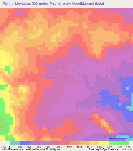 Whititi,Zimbabwe Elevation Map