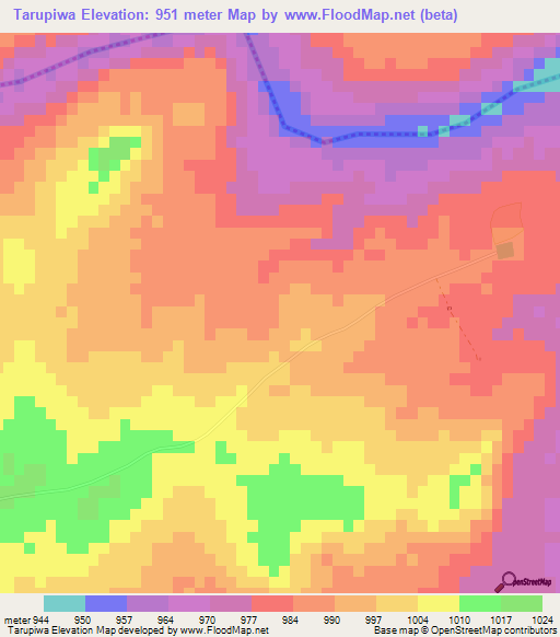 Tarupiwa,Zimbabwe Elevation Map