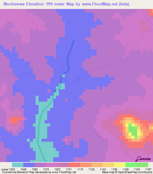 Muchemwa,Zimbabwe Elevation Map