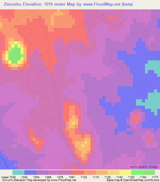 Zimunhu,Zimbabwe Elevation Map