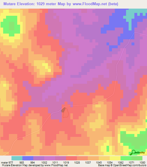Mutare,Zimbabwe Elevation Map