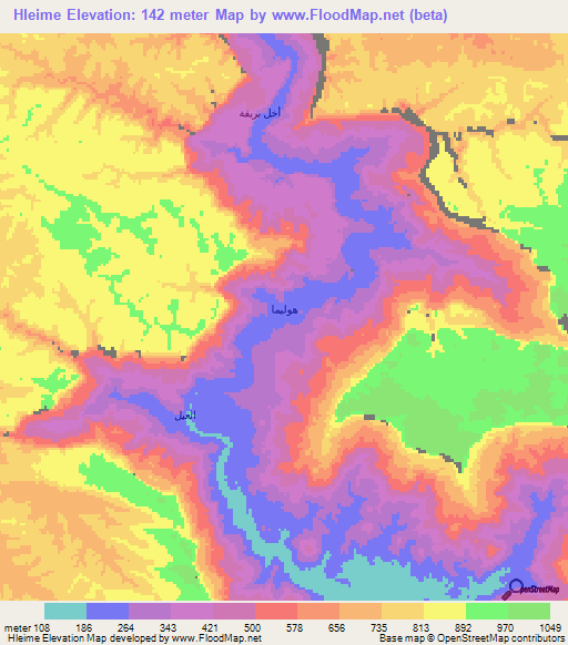 Hleime,Yemen Elevation Map