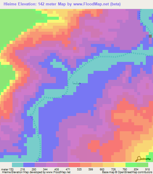 Hleime,Yemen Elevation Map