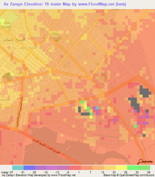 Az Zarayn,Yemen Elevation Map