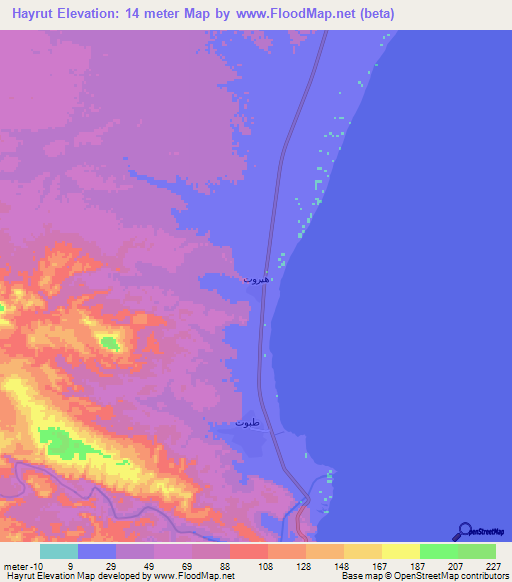 Hayrut,Yemen Elevation Map