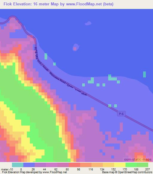 Fiok,Eritrea Elevation Map