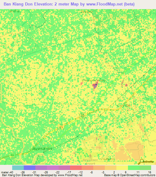 Ban Klang Don,Thailand Elevation Map
