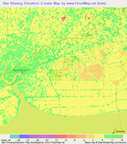 Ban Khwang,Thailand Elevation Map