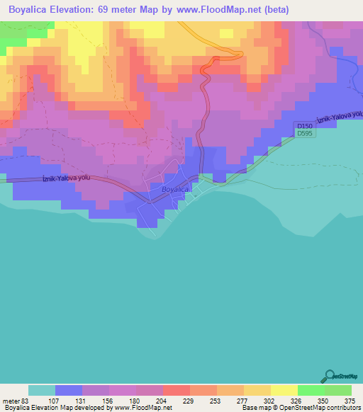 Boyalica,Turkey Elevation Map