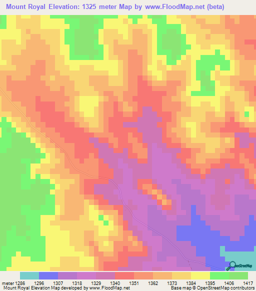 Mount Royal,Zimbabwe Elevation Map