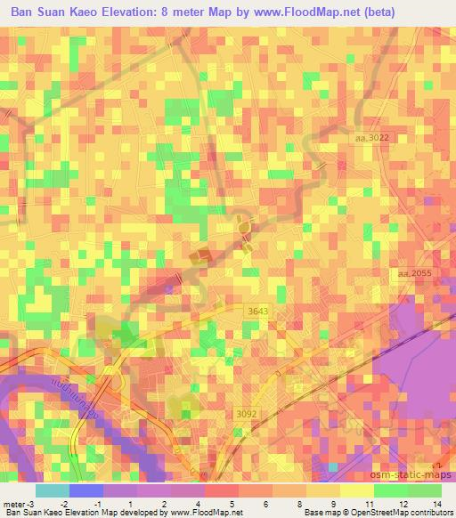 Ban Suan Kaeo,Thailand Elevation Map