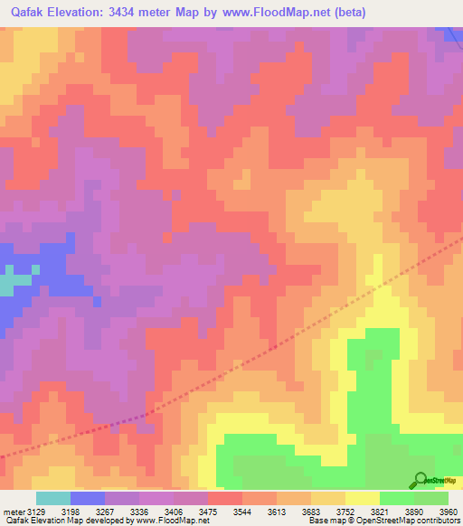 Qafak,Afghanistan Elevation Map
